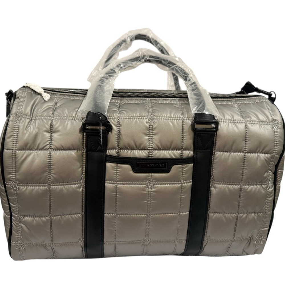 NEW Victoria’s Secret Gray Quilted Travel Duffle